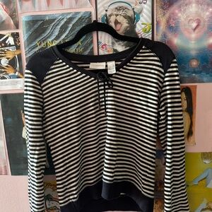 Liz Claiborne Black and White Striped Top